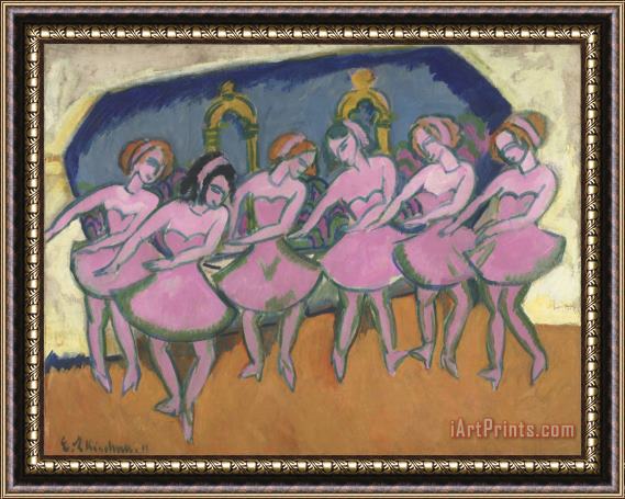 Ernst Ludwig Kirchner Six Dancers (sechs Tanzerinnen) Framed Painting