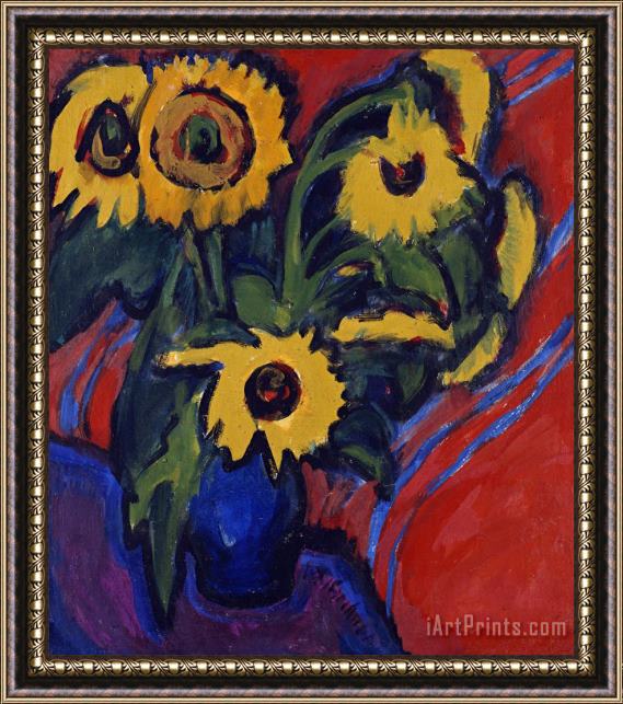 Ernst Ludwig Kirchner Sunflowers Framed Print