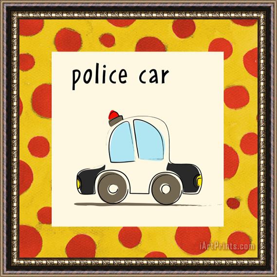 Esteban Studio Police Car Framed Painting