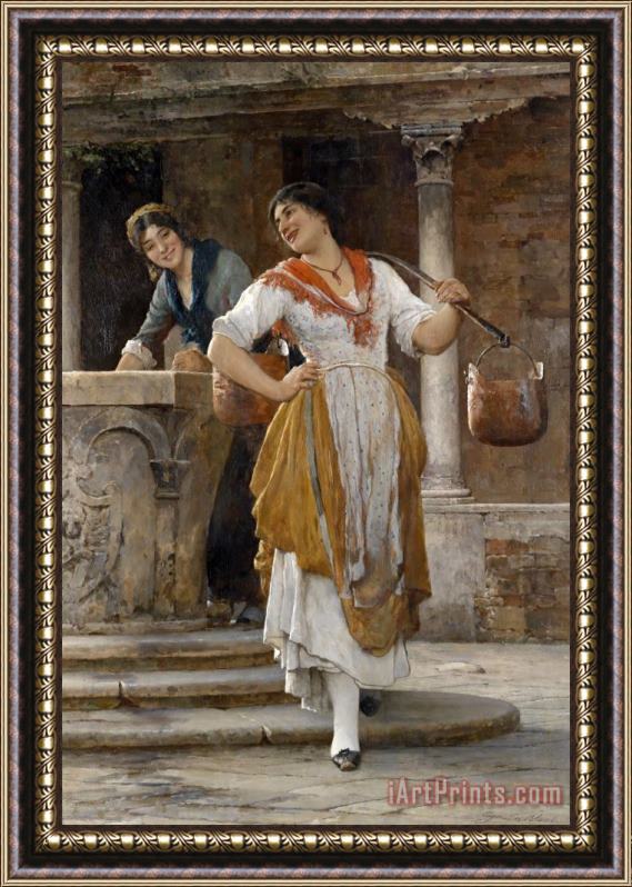 Eugen von Blaas Die Wassertragerin, 1887 Framed Painting