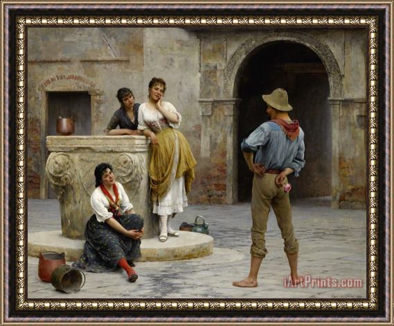 Eugen von Blaas Flirtation, 1894 Framed Painting