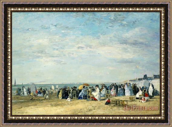 Eugene Boudin Beach of Trouville Framed Painting