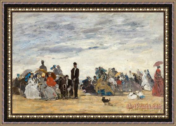 Eugene Boudin The Beach at Trouville Framed Painting