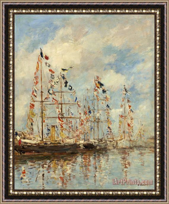 Eugene Boudin Yacht Basin at Trouville Deauville Framed Painting