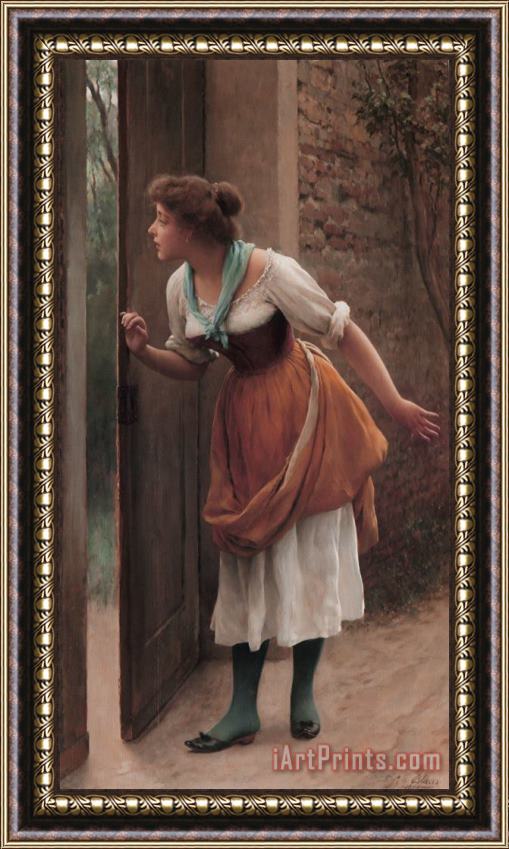 Eugene De Blaas The Eavesdropper Framed Painting