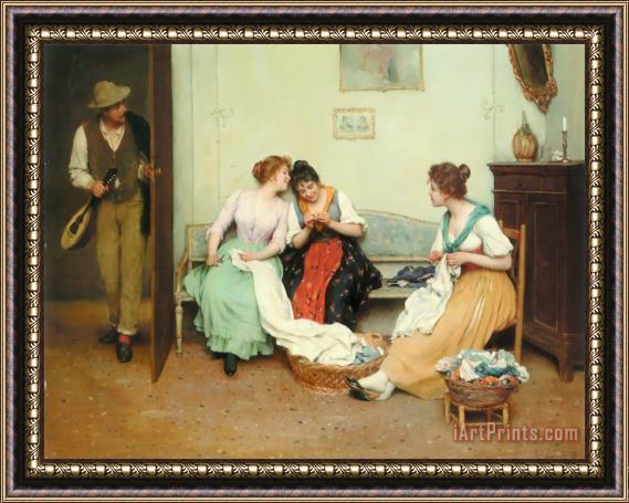 Eugene De Blaas The Friendly Gossips Framed Print