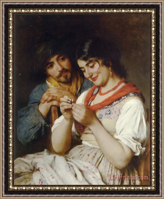 Eugene De Blaas The Seamstress Framed Painting