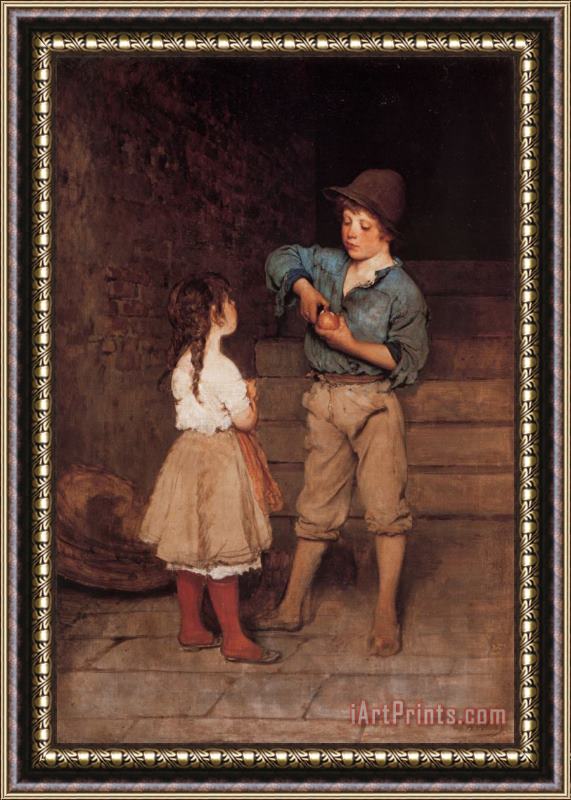 Eugene De Blaas Two Children Framed Print