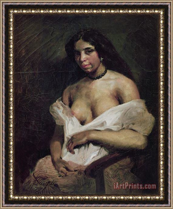 Eugene Delacroix A Mulatto Woman Framed Painting