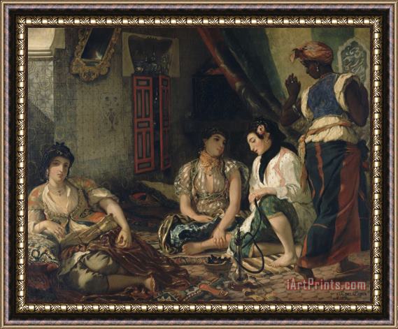 Eugene Delacroix Femmes D'alger Dans Leur Appartement Framed Painting