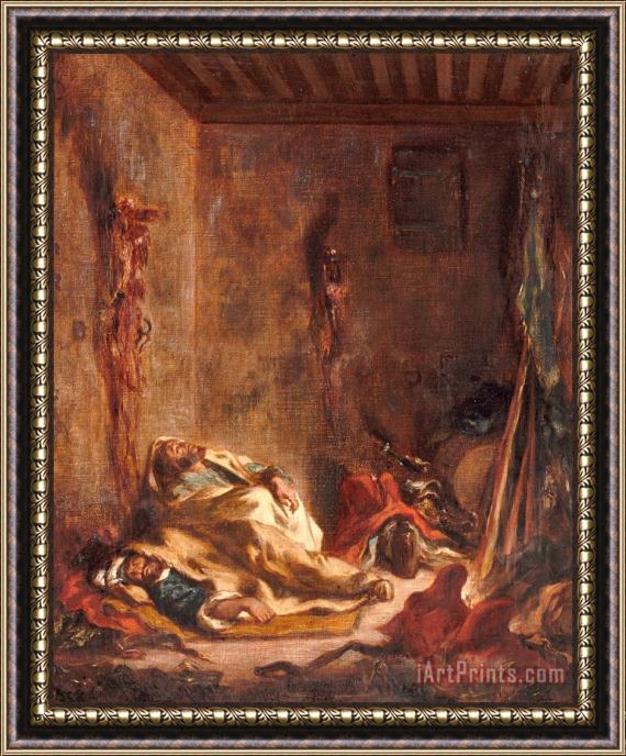 Eugene Delacroix Le Corps De Garde a Meknes Framed Print