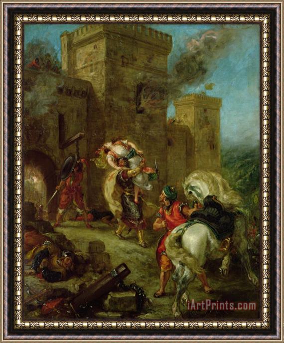 Eugene Delacroix Rebecca Kidnapped by The Templar, Sir Brian De Bois Guilbert Framed Painting