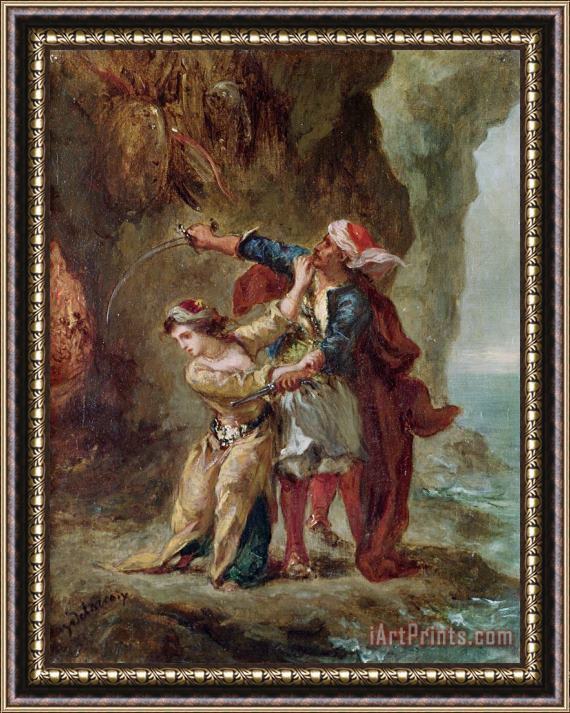 Eugene Delacroix The Bride of Abydos Framed Painting