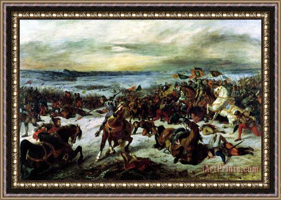Eugene Delacroix The Death of Charles The Bold (1433 77) at The Battle of Nancy, 5th January 1477 Framed Painting