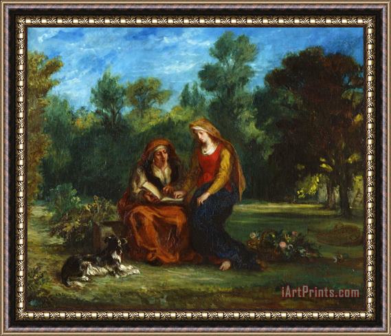 Eugene Delacroix The Education of The Virgin Framed Print