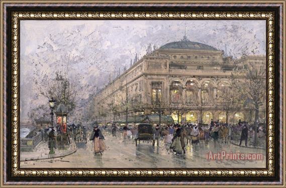 Eugene Galien-Laloue Parisian Street Scene Framed Painting
