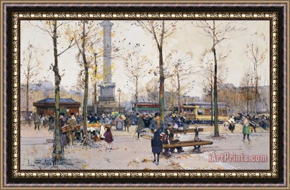 Eugene Galien-Laloue Place De La Bastille Paris Framed Print