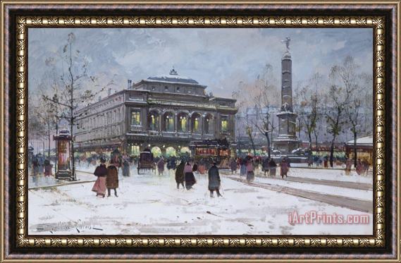 Eugene Galien-Laloue The Place Du Chatelet Paris Framed Painting