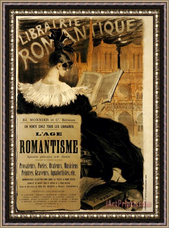 Eugene Grasset Librairie Romantique 1887 Framed Painting
