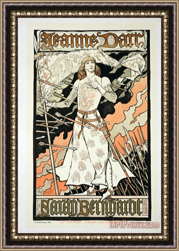 Eugene Grasset Reproduction of a Poster Advertising Joan of Arc Framed Print