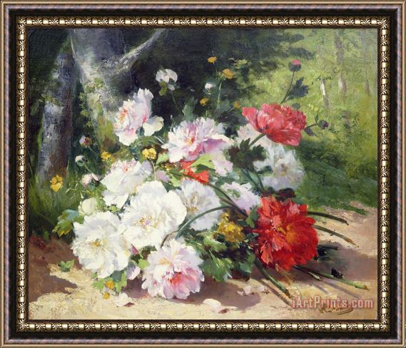 Eugene Henri Cauchois Still Life of Flowers Framed Painting