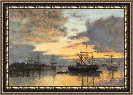 Eugene Louis Boudin Bordeaux In The Harbor Framed Print