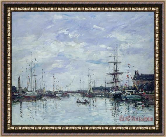 Eugene Louis Boudin Deauville the Dock Framed Painting