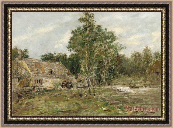Eugene Louis Boudin Saint-cenery The Mill Framed Painting