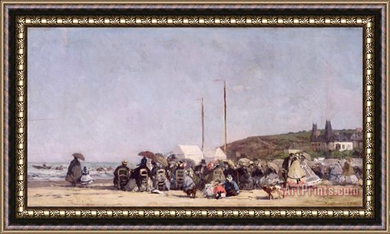 Eugene Louis Boudin The Beach at Trouville Framed Print