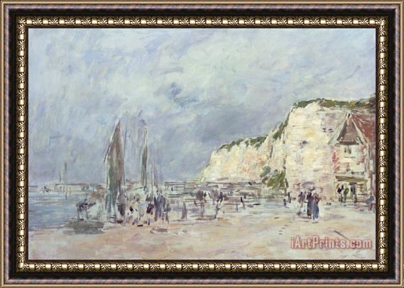 Eugene Louis Boudin The Cliffs at Dieppe and the Petit Paris Framed Print