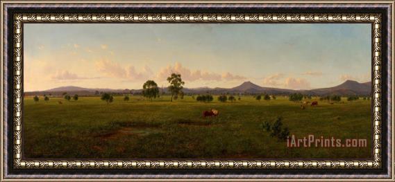 Eugene Von Guerard View of The Gippsland Alps, From Bushy Park on The River Avon Framed Print