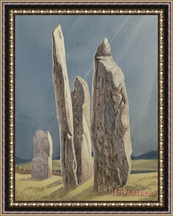 Evangeline Dickson Tall Stones Of Callanish Isle Of Lewis Framed Painting