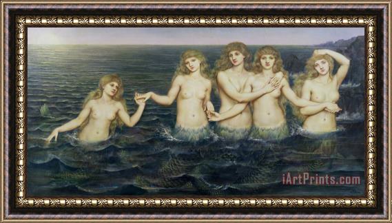 Evelyn De Morgan The Sea Maidens Framed Print