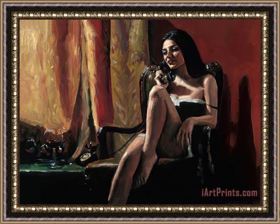 Fabian Perez Arpi in The Red Room III Framed Painting
