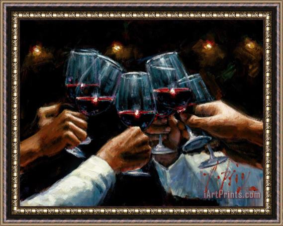Fabian Perez For a Better Life Red Wine with Lights Framed Painting