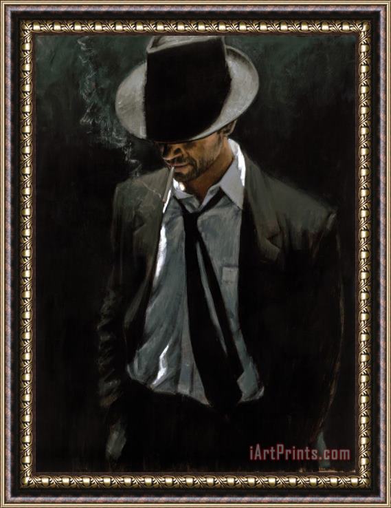 Fabian Perez Man in Black Suit III Framed Print