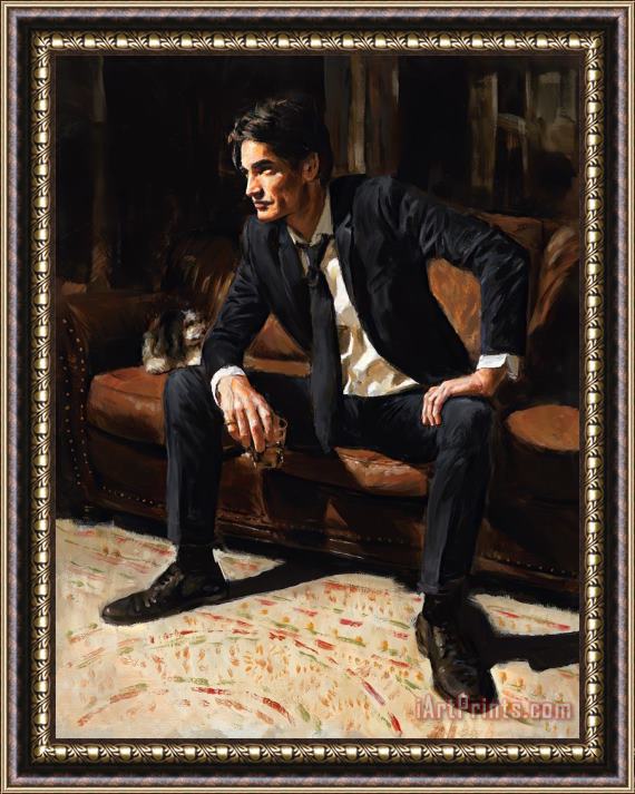 Fabian Perez Man on The Couch, 2021 Framed Print