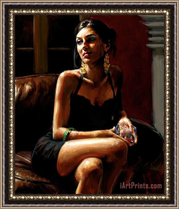 Fabian Perez Red on Red IV Framed Print