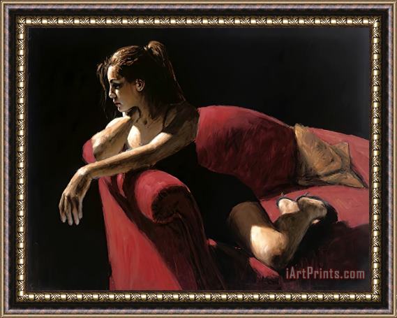 Fabian Perez Rojo Sillon III 2nd State Framed Painting