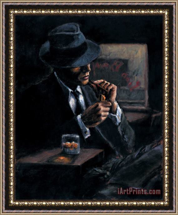 Fabian Perez Study for Whiskey at Las Brujas II Framed Painting