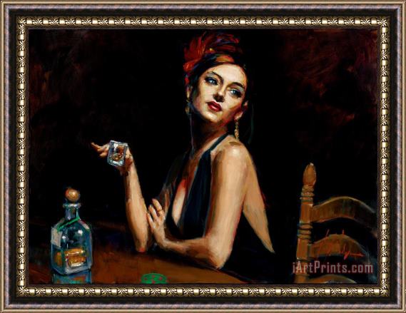 Fabian Perez The Singer with Tequilla Framed Print