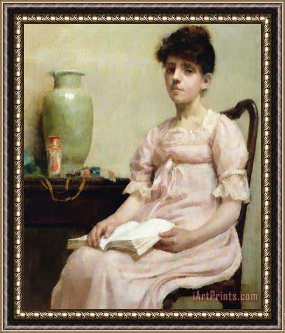 Fanny Caille Lady Reading Framed Painting