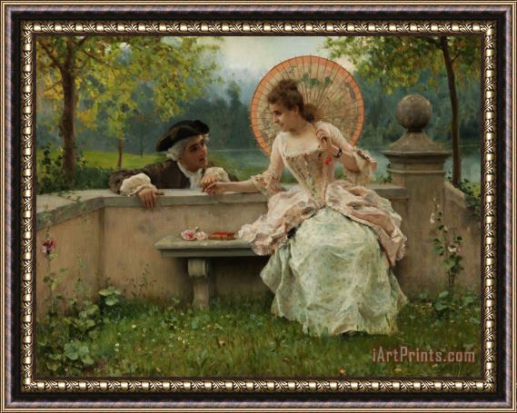 Federico Andreotti A Conversation in Love in The Park Framed Painting