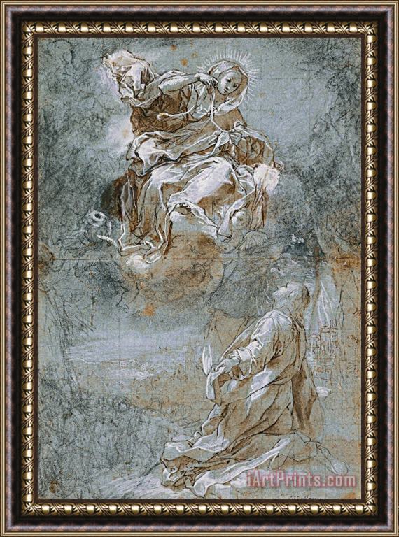 Federico Barocci The Miracle of The Sacred Belt (recto), C. 1600 1610 Framed Painting