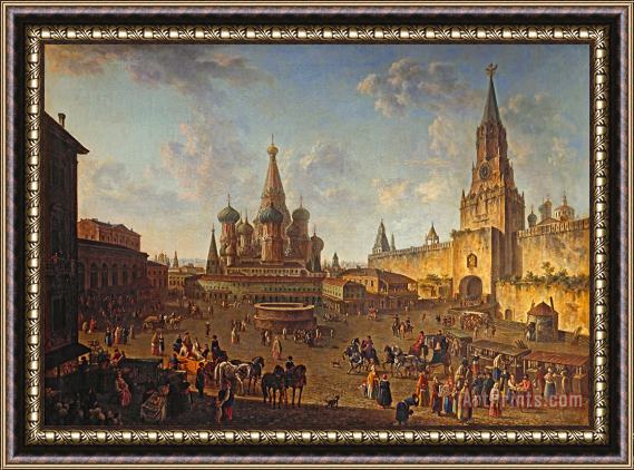 Fedor Alekseyev Red Square in Moscow Framed Painting