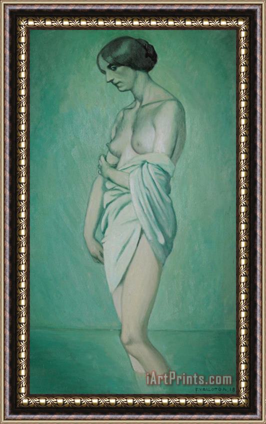 Felix Edouard Vallotton Bather In Profile Effect Of Green And Pink Framed Painting