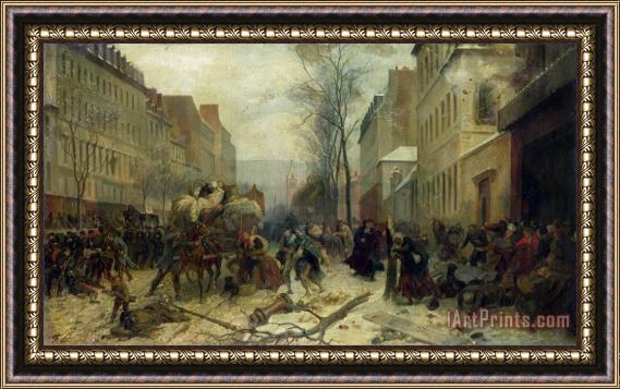 Felix Philippoteaux Bombardment of Paris in 1871 Framed Painting