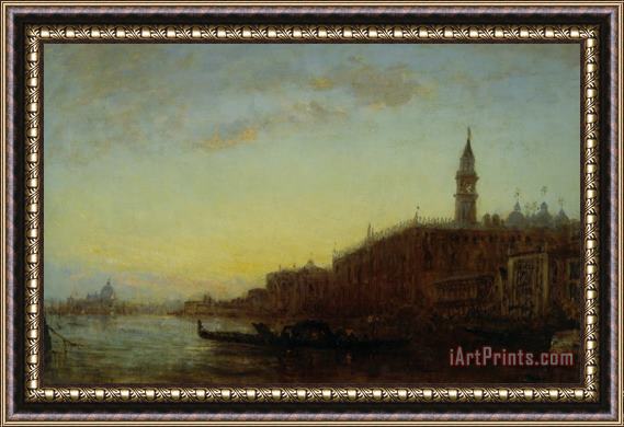 Felix Ziem Gondole Quittant Le Quai Des Escvalons Venise Framed Painting