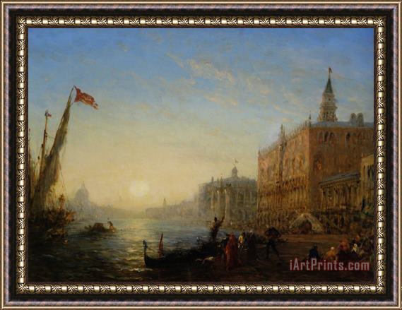 Felix Ziem Sur Le Quai Des Esclavons Venise Framed Painting