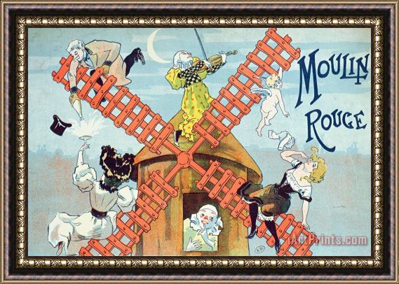 Ferdinand Misti-Mifliez Cover Of A Programme For The Moulin Rouge Framed Painting